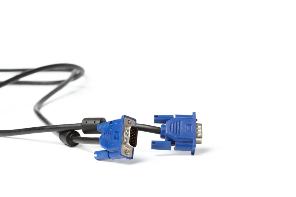 VGA tech pc input cable connector isolated on white background